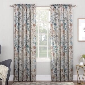 Sun Zero Curtain Panel Pack Of 1 Kara Floral Print Energy Efficient 54"W x‎ 84"L